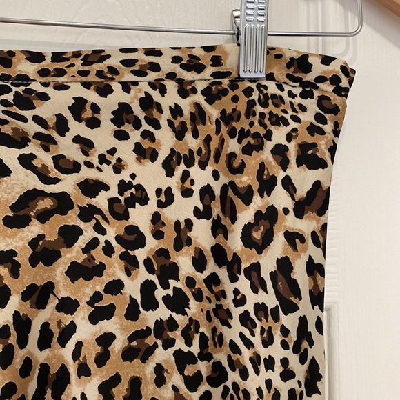 Vici Leopard Satin Slip Skirt - Picture 4 of 5